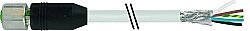 7004-13221-2422000 M12 female 0° A-cod. with cable shielded V4A PUR 5x0.34 shielded gy UL/CSA+drag ch. 20m