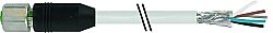 7004-13221-2431000 M12 female 0° A-cod. with cable shielded V4A PUR 5x0.34 shielded gy UL/CSA+drag ch. 10m