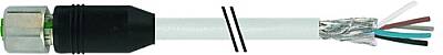 7004-13221-3470500 M12 female 0° A-cod. with cable shielded V4A PVC 5x0.34 shielded gy 5m - 1