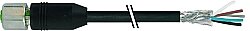 7004-13221-6430500 M12 female 0° A-cod. with cable shielded V4A PUR 5x0.34 shielded bk UL/CSA+drag ch. 5m