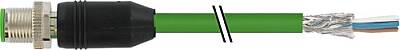 7004-14541-7962500 M12 male 0° D-cod. with cable shielded V4A PUR 1x4xAWG22 shielded gn UL/CSA+drag ch. 25m - 1