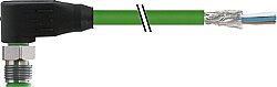 7004-14561-7962000 M12 male 90° D-cod. with cable shielded V4A PUR 1x4xAWG22 shielded gn UL/CSA+drag ch. 20m