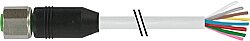 7004-17041-2920150 M12 female 0° A-cod. with cable V4A PUR 8x0.25 gy UL/CSA+drag ch. 1.5m