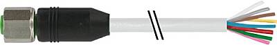 7004-17041-2920150 M12 female 0° A-cod. with cable V4A PUR 8x0.25 gy UL/CSA+drag ch. 1.5m - 1