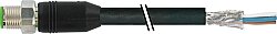 7004-17081-7170150 M12 male 0° A-cod. with cable shielded V4A PUR 8x0.25 shielded bk UL/CSA+drag ch. 1.5m