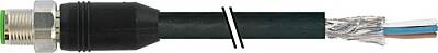7004-17081-7170150 M12 male 0° A-cod. with cable shielded V4A PUR 8x0.25 shielded bk UL/CSA+drag ch. 1.5m - 1