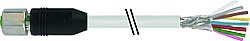 7004-17121-2913000 M12 female 0° A-cod. with cable shielded V4A PUR 8x0.25 shielded gy UL/CSA+drag ch. 30m