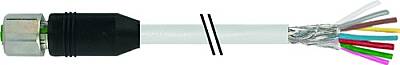 7004-17121-2913000 M12 female 0° A-cod. with cable shielded V4A PUR 8x0.25 shielded gy UL/CSA+drag ch. 30m - 1