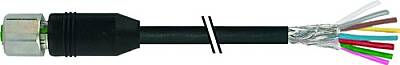 7004-17121-7171500 M12 female 0° A-cod. with cable shielded V4A PUR 8x0.25 shielded bk UL/CSA+drag ch. 15m - 1