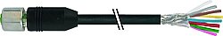 7004-17121-7172000 M12 female 0° A-cod. with cable shielded V4A PUR 8x0.25 shielded bk UL/CSA+drag ch. 20m