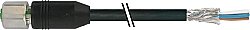 7004-19341-7033000 M12 female 0° A-cod. with cable shielded V4A PVC 12x0.14 shielded bk 30m