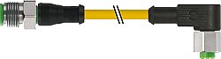 7004-40141-0350350 M12 male 0° / M12 female 90° A-cod. V4A PUR 5x0.34 ye UL/CSA+drag ch. 3.5m