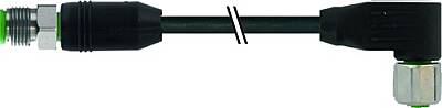 7004-40541-6421000 M12 male 0° / M12 female 90° A-cod. shielded V4A PUR 5x0.34 shielded bk UL/CSA+drag ch. 10m - 1