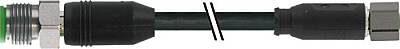 7004-43301-6400150 M12 male 0° / M8 female 0° A-cod. shielded V4A PUR 3x0.34 shielded bk UL/CSA+drag ch. 1.5m - 1