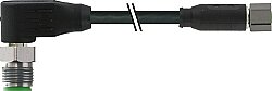 7004-43341-6400140 M12 male 90° / M8 female 0° A-cod. shielded V4A PUR 3x0.34 shielded bk UL/CSA+drag ch. 1.4m