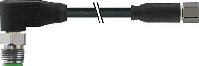 7004-43341-6400550 M12 male 90° / M8 female 0° A-cod. shielded V4A PUR 3x0.34 shielded bk UL/CSA+drag ch. 5.5m - 1