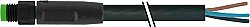 7005-08001-6300250 M8 male 0° A-cod. with cable Lite PUR 3x0.25 bk UL/CSA+drag ch. 2.5m