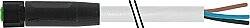 7005-08041-2301000 M8 female 0° A-cod. with cable Lite PUR 3x0.25 gy UL/CSA+drag ch. 10m
