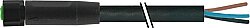 7005-08041-6300500 M8 female 0° A-cod. with cable Lite PUR 3x0.25 bk UL/CSA+drag ch. 5m