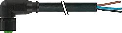 7005-08081-6300300 M8 female 90° A-cod. with cable Lite PUR 3x0.25 bk UL/CSA+drag ch. 3m