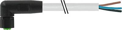 7005-08101-2110100 M8 female 90° A-cod. with cable Lite PVC 4x0.25 gy UL/CSA 1m - 1