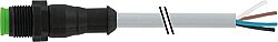 7005-12021-2141000 M12 male 0° A-cod. with cable Lite PVC 4x0.34 gy UL/CSA 10m