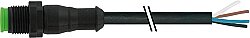7005-12021-6140750 M12 male 0° A-cod. with cable Lite PVC 4x0.34 bk UL/CSA 7.5m