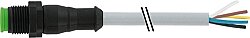 7005-12041-2150200 M12 male 0° A-cod. with cable Lite PVC 5x0.34 gy UL/CSA 2m