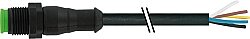7005-12041-6351000 M12 male 0° A-cod. with cable Lite PUR 5x0.34 bk UL/CSA+drag ch. 10m