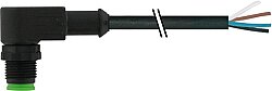 7005-12101-6340300 M12 male 90° A-cod. with cable Lite PUR 4x0.34 bk UL/CSA+drag ch. 3m