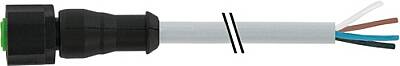 7005-12221-2140150 M12 female 0° A-cod. with cable Lite PVC 4x0.34 gy UL/CSA 1.5m - 1