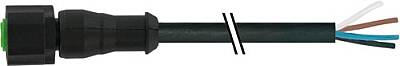 7005-12221-6340400 M12 female 0° A-cod. with cable Lite PUR 4x0.34 bk UL/CSA+drag ch. 4m - 1