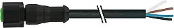 7005-12221-6340500 M12 female 0° A-cod. with cable Lite PUR 4x0.34 bk UL/CSA+drag ch. 5m