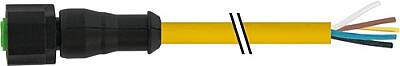 7005-12241-1261000 M12 female 0° A-cod. with cable Lite PUR 5x0.34 ye UL/CSA+drag ch. 10m - 1