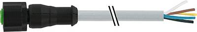 7005-12241-2150500 M12 female 0° A-cod. with cable Lite PVC 5x0.34 gy UL/CSA 5m - 1