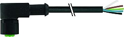 7005-12361-6150500 M12 female 90° A-cod. with cable Lite PVC 5x0.34 bk UL/CSA 5m
