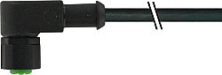 7005-12361-6190500 M12 female 90° A-cod. with cable Lite PVC 5x0.34 bk UL/CSA 5m