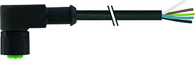 7005-12361-6350100 M12 female 90° A-cod. with cable Lite PUR 5x0.34 bk UL/CSA+drag ch. 1m - 1