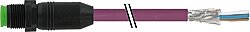 7005-13105-8030300 M12 male 0° A-cod. with cable Lite PUR AWG24+22 shielded vt UL/CSA+drag ch. 3m