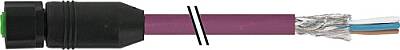 7005-13225-8030150 M12 female 0° A-cod. with cable Lite PUR AWG24+22 shielded vt UL/CSA+drag ch. 1.5m - 1