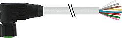 7005-17061-2081000 M12 female 90° A-cod. with cable Lite PVC 8x0.25 gy UL/CSA 10m