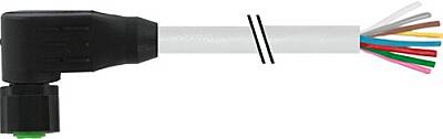 7005-17061-2924000 M12 female 90° A-cod. with cable Lite PUR 8x0.25 gy UL/CSA+drag ch. 40m - 1