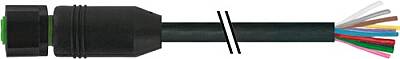 7005-19041-7051500 M12 female 0° A-cod. with cable Lite PUR 12x0.14 bk UL/CSA+drag ch. 15m - 1