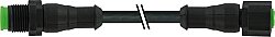 7005-40041-6350200 M12 male 0° / M12 female 0° A-cod. Lite PUR 5x0.34 bk UL/CSA+drag ch. 2m