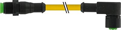 7005-40141-0190100 M12 male 0° / M12 female 90° A-cod. Lite PVC 5x0.34 ye UL/CSA 1m - 1