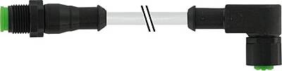 7005-40141-2550250 M12 male 0° / M12 female 90° A-cod. Lite PUR 5x0.34 gy UL/CSA+robot+drag ch. 2.5m - 1