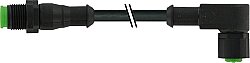 7005-40141-6350150 M12 male 0° / M12 female 90° A-cod. Lite PUR 5x0.34 bk UL/CSA+drag ch. 1.5m