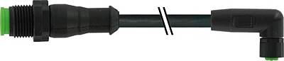 7005-40621-6110200 M12 male 0° / M8 female 90° A-cod. Lite PVC 4x0.25 bk UL/CSA 2m - 1