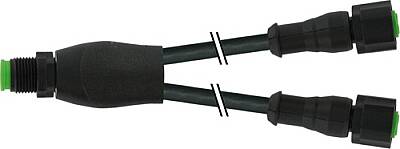 7005-40701-6330100 Y-Distributor M12 male / M12 female 0° A-cod. Lite PUR 3x0.34 bk UL/CSA+drag ch. 1m - 1