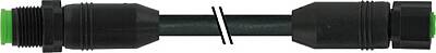 7005-48002-6070100 M12 male 0° / M12 female 0° A-cod. Lite PVC 8x0.25 bk UL/CSA 1m - 1